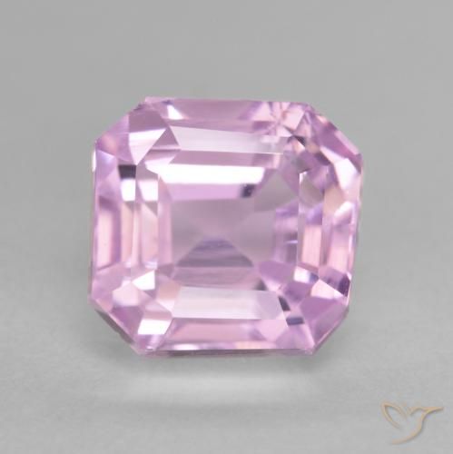 4.11ct طبيعي وردى متوسط كونزيت, قص الزمرد, VVS