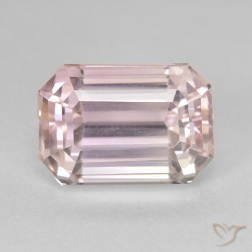 9.22ct طبيعي Medium Light-Pink كونزيت, قص الزمرد, VVS-VS