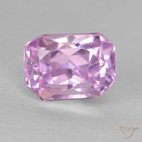 2.12ct طبيعي وردى أرجوانى ملكى كونزيت, قص الزمرد, قليلا جدا