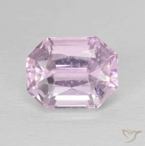 5.19ct طبيعي وردي فاتح كونزيت, قص الزمرد, قليلا جدا