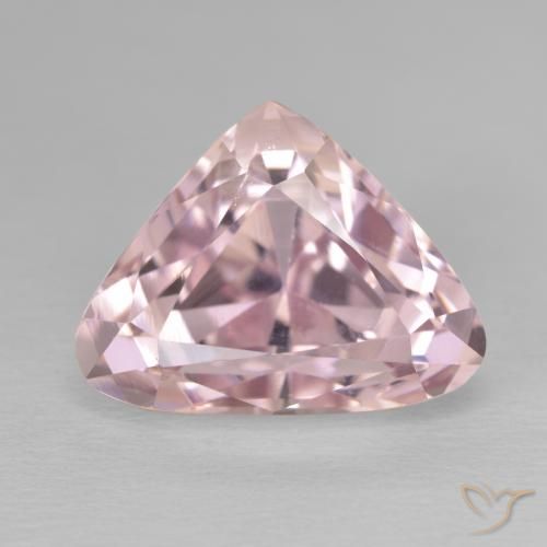 14.35ct طبيعي وردى زهرى فاتح كونزيت, مثلثى, VVS-VS