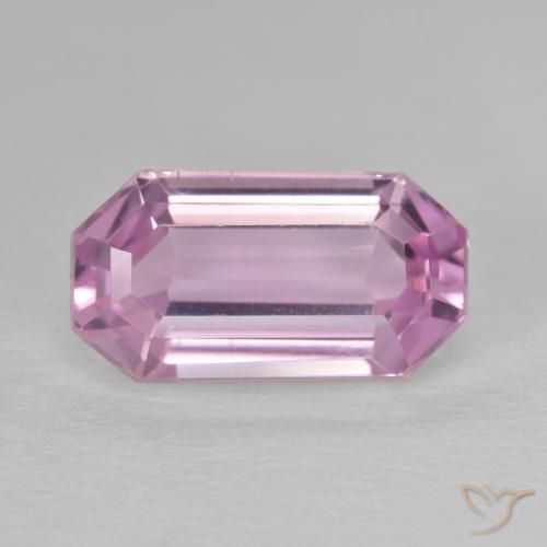 6.47ct طبيعي وردى أرجوانى ملكى فاتح جدا كونزيت, قص الزمرد, VVS-VS