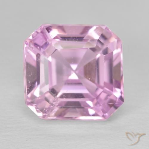 8.13ct طبيعي وردي فاتح كونزيت, قص الزمرد, قليلا جدا
