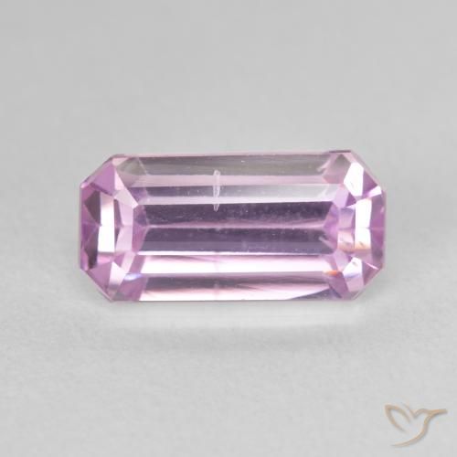3.79ct طبيعي وردى العلكة كونزيت, قص الزمرد, قليلا جدا