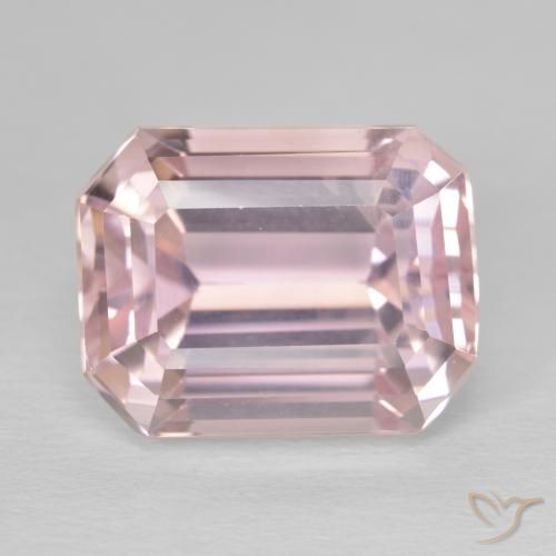 13.23ct طبيعي وردي فاتح كونزيت, قص الزمرد, قليلا جدا