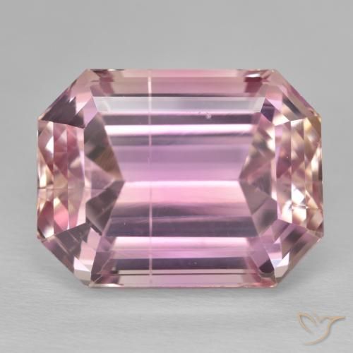 29.93ct طبيعي وردي فاقع كونزيت, قص الزمرد, قليلا جدا