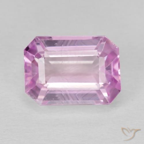 7.13ct طبيعي وردى متوسط كونزيت, قص الزمرد, قليلا جدا