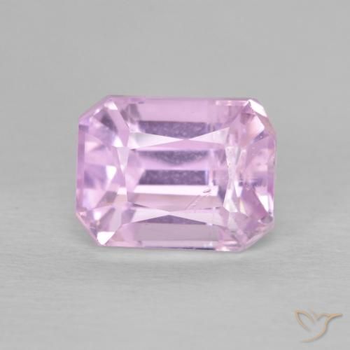 3.43ct طبيعي وردى أرجوانى فاتح كونزيت, قص الزمرد, قليلا جدا
