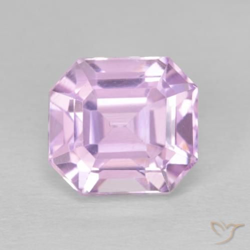 6.53ct طبيعي وردى متوسط كونزيت, قص الزمرد, قليلا جدا