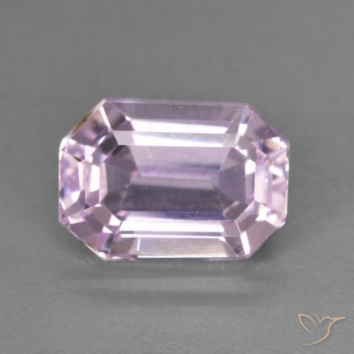 4.66ct طبيعي وردى أرجوانى كونزيت, قص الزمرد, قليلا جدا
