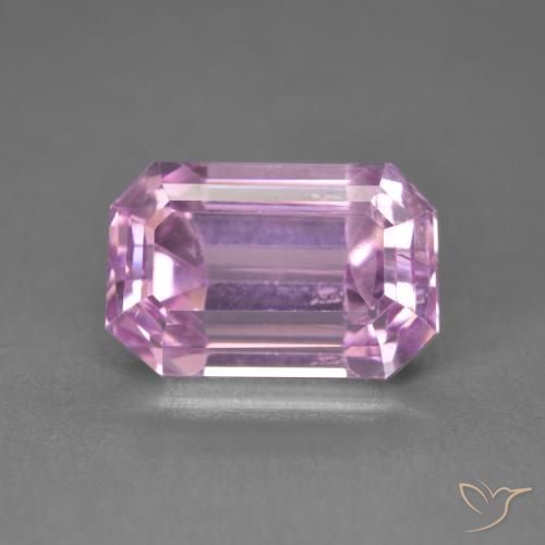 6.48ct طبيعي وردى أرجوانى ملكى فاتح جدا كونزيت, قص الزمرد, قليلا جدا