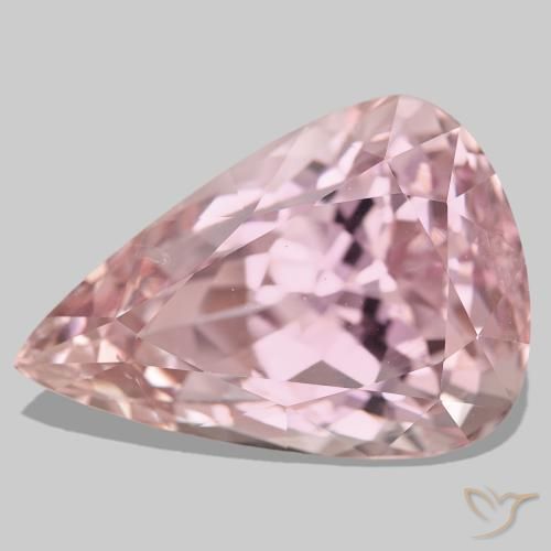 كونزيت طبيعي بلون Medium Light-Pink، وزن ‎96.69‎ قيراط، شكل شكل الكمثرى، مقاس ‎34x23.2‎ مم
