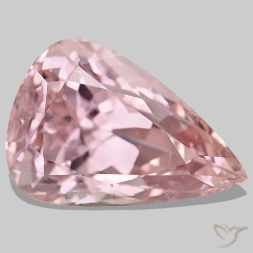 كونزيت طبيعي بلون Medium Light-Pink، وزن ‎96.69‎ قيراط، شكل شكل الكمثرى، مقاس ‎34x23.2‎ مم