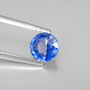 كيانيت طبيعي بلون أزرق، وزن ‎1.15‎ قيراط، شكل دائري، مقاس ‎6.04‎ مم