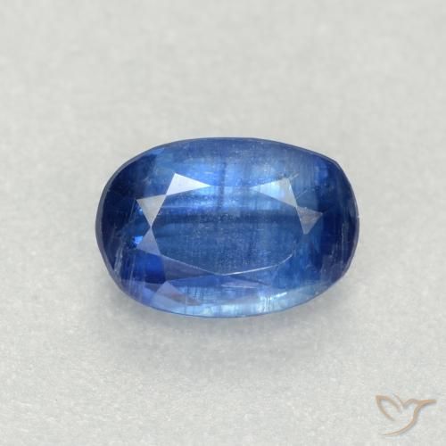 0.76ct طبيعي أزرق غامق الكيانيت, بيضوي, SI-I1