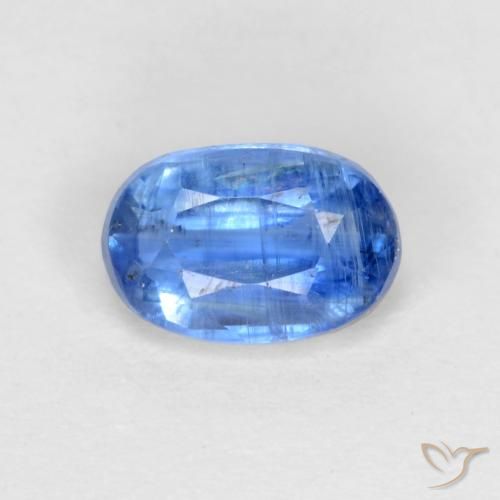 0.77ct طبيعي أزرق بحرى لامع الكيانيت, بيضوي, SI-I1