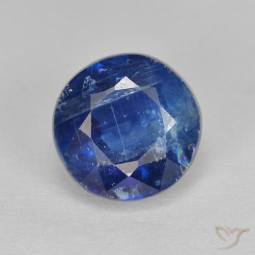 2.90ct طبيعي أزرق غامق الكيانيت, دائري, SI