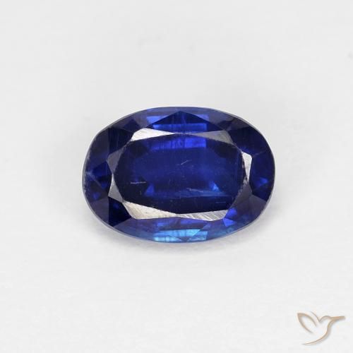 1.02ct طبيعي أزرق بحرى كثيف الكيانيت, بيضوي, قليلا جدا