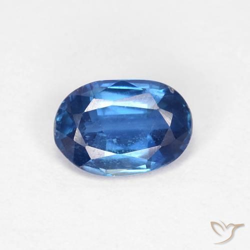 0.87ct طبيعي أزرق بحرى فاتح الكيانيت, بيضوي, قليلا جدا