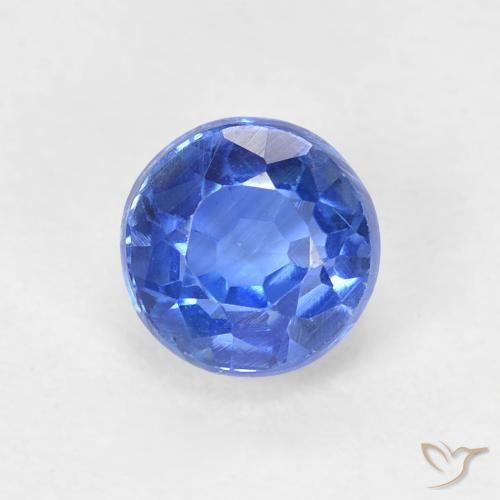 0.91ct طبيعي أزرق غامق الكيانيت, دائري, قليلا جدا