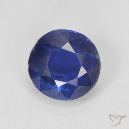 0.78ct طبيعي ازرق غامق الكيانيت, دائري, قليلا جدا