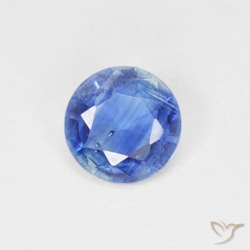 0.85ct طبيعي أزرق داكن متوسط الكيانيت, دائري, SI
