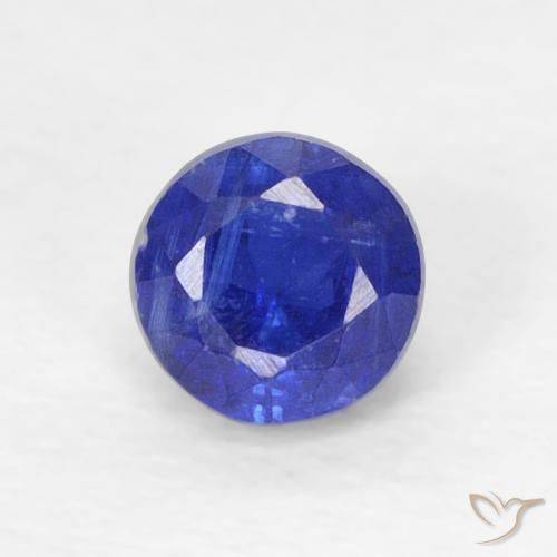0.34ct طبيعي أزرق بحرى كثيف الكيانيت, دائري, VVS-VS
