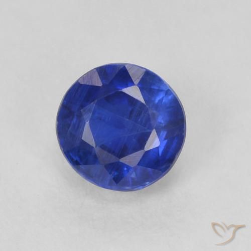 0.46ct طبيعي أزرق غامق الكيانيت, دائري, SI