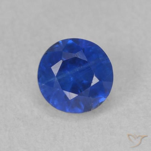 0.51ct طبيعي أزرق سماوى غامق الكيانيت, دائري, SI