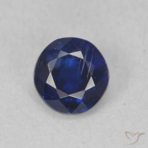 0.42ct طبيعي أزرق غامق الكيانيت, دائري, SI