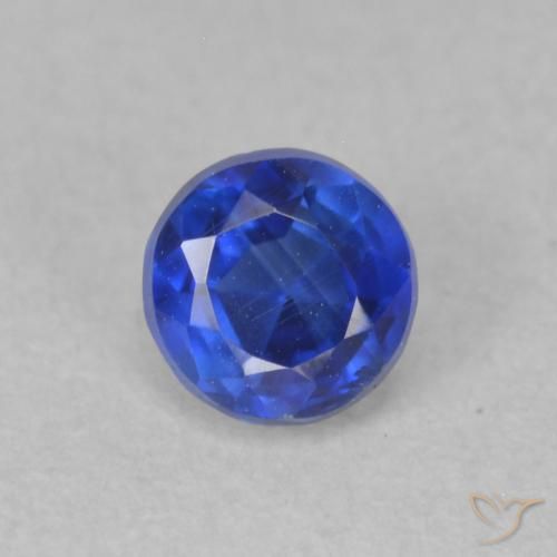 0.47ct طبيعي أزرق غامق الكيانيت, دائري, SI