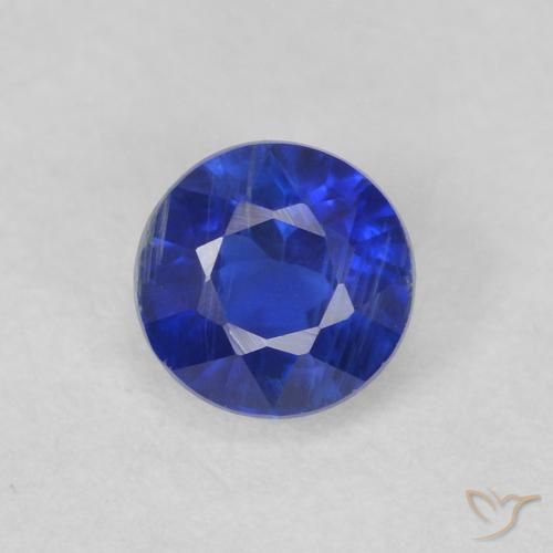 0.47ct طبيعي أزرق كهربائى الكيانيت, دائري, VS-SI