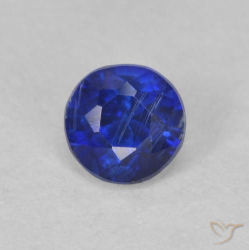 0.47ct طبيعي أزرق بحرى كثيف الكيانيت, دائري, SI