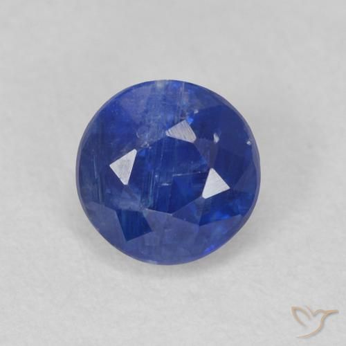 0.79ct طبيعي أزرق غامق الكيانيت, دائري, SI