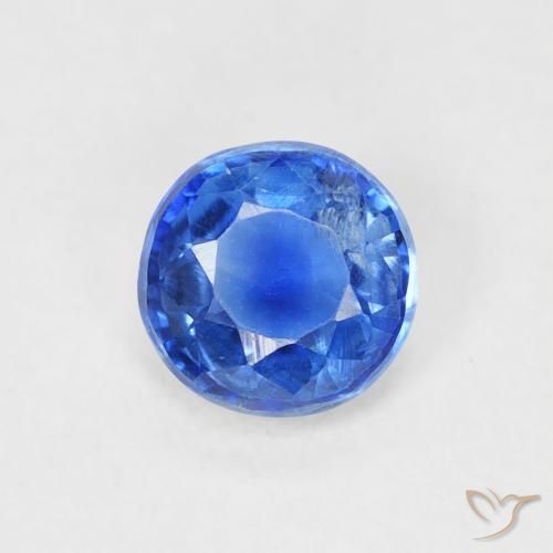 0.65ct طبيعي أزرق بحرى لامع الكيانيت, دائري, SI