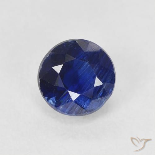 0.80ct طبيعي ازرق غامق الكيانيت, دائري, SI