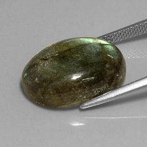 لابرادوريت متعدد الألوان طبيعي، شفاف، 12.73 قيراط، شفاف / نصف شفاف