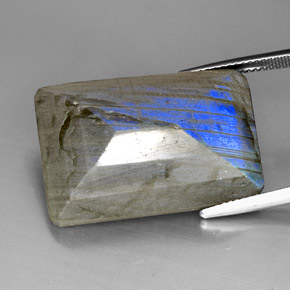 لابرادوريت متعدد الألوان طبيعي، شفاف، 35.01 قيراط، شفاف / نصف شفاف