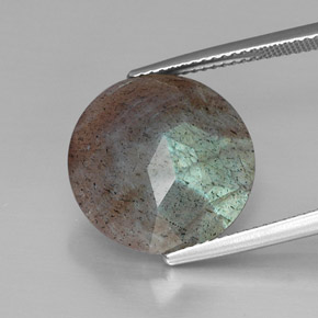 لابرادوريت متعدد الألوان طبيعي، قصة دائرى، 10.20 قيراط، غير شفاف