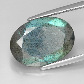 لابرادوريت متعدد الألوان طبيعي، قصة بيضاوى، 11.74 قيراط، غير شفاف