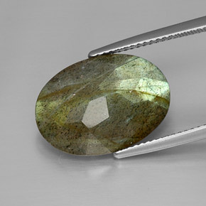 لابرادوريت متعدد الألوان طبيعي، قصة بيضاوى، 9.85 قيراط، غير شفاف