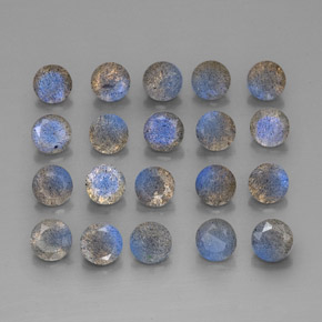 أحجار لابرادوريت متعدد الألوان طبيعية، شفاف، شفاف / نصف شفاف، وزنها  قيراط