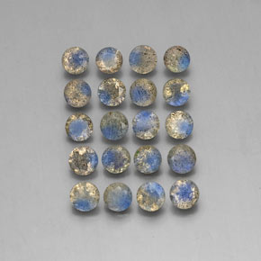 لابرادوريت طبيعي بلون متعدد الألوان، وزن ‎‎ قيراط، شكل شفاف، مقاس ‎4.76‎ مم