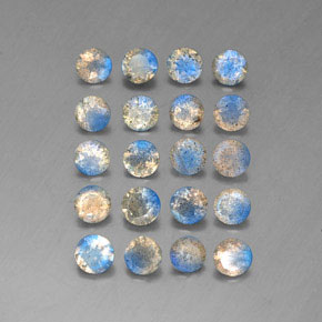 أحجار لابرادوريت متعدد الألوان طبيعية، شفاف، شفاف / نصف شفاف، وزنها  قيراط