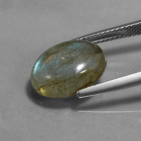 لابرادوريت متعدد الألوان طبيعي، قصة بيضاوى، 5.51 قيراط، نصف شفاف