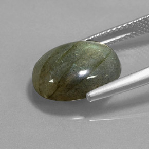 لابرادوريت متعدد الألوان طبيعي، قصة بيضاوى، 5.31 قيراط، نصف شفاف