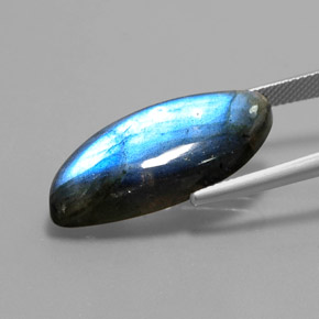 لابرادوريت متعدد الألوان طبيعي، شفاف، 17.63 قيراط، شفاف / نصف شفاف