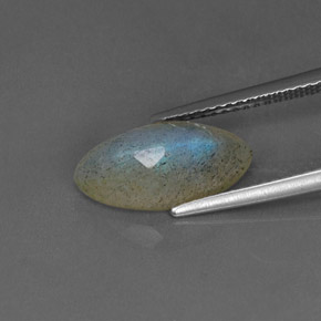 لابرادوريت شين أزرق رمادى طبيعي، شفاف، 3.06 قيراط، شفاف / نصف شفاف