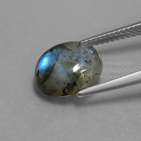 لابرادوريت متعدد الألوان طبيعي، قصة بيضاوى، 4.06 قيراط، نصف شفاف