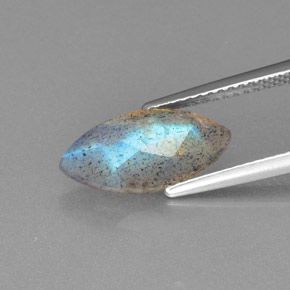 لابرادوريت شين أزرق رمادى طبيعي، شفاف، 2.46 قيراط، شفاف / نصف شفاف